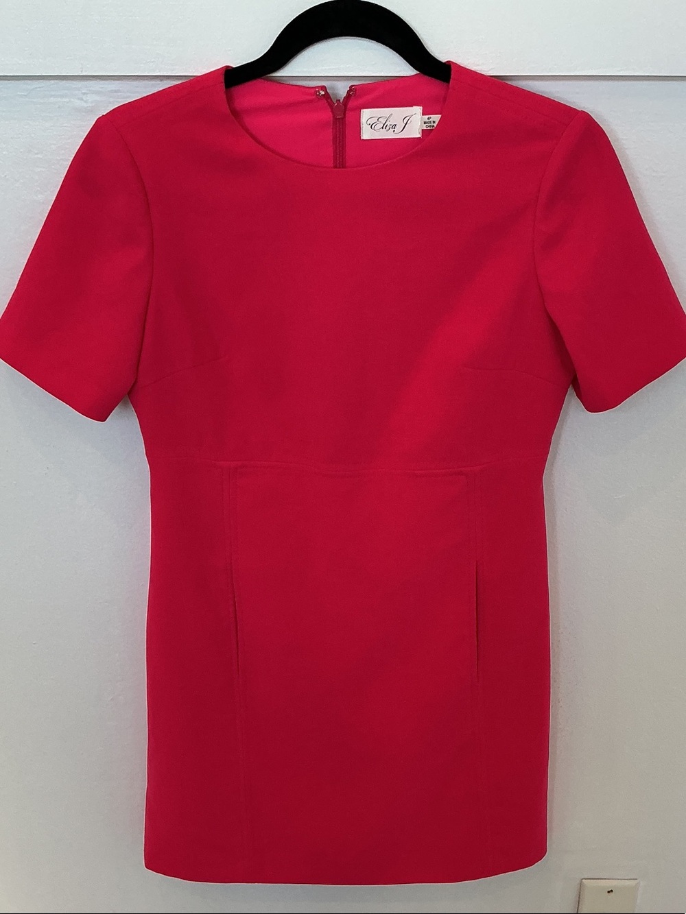 Eliza J Hot Pink Short Sleeve Sheath Dress